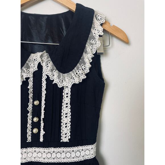 Women's Sleeveless Dress Lolita School Grl Gothic Wednesday Addams Size Small - Picture 8 of 12